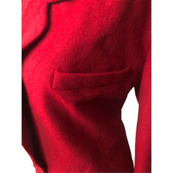 Ellen Tracy Linda Allard red wool cashmere blend fully lined red blazer size 12 - Picture 4 of 8